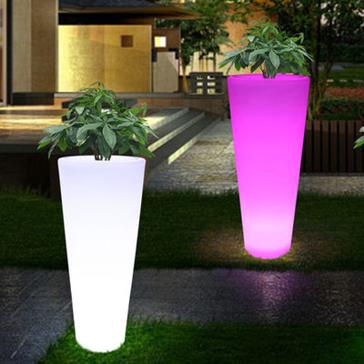 Lichte bloempot tentoonstelling Lichte kleurrijke tuinplantpotten Plastic plantenplanter vloerlamp Voor feest verhuur