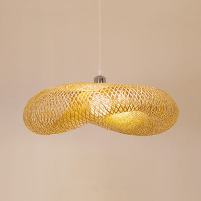 Bamboe Rattan kandelaar hanger Lichte handweving Rustieke stijl met verstelbare hoogte voor binnengebruik