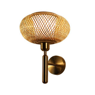 Nodic Woven Bamboe Rattan Wandlampen Voor Slaapkamer Woonkamer Decoratie