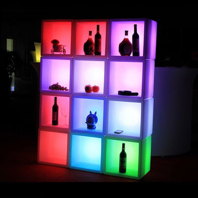 Oplaadbare waterdichte LED-plastic vierkante ijsbak voor pubs