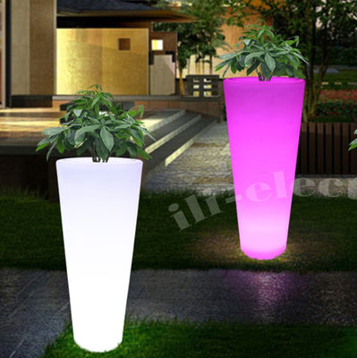 Hoog ronde verlichte LED-plastic bloempot / bloemplant