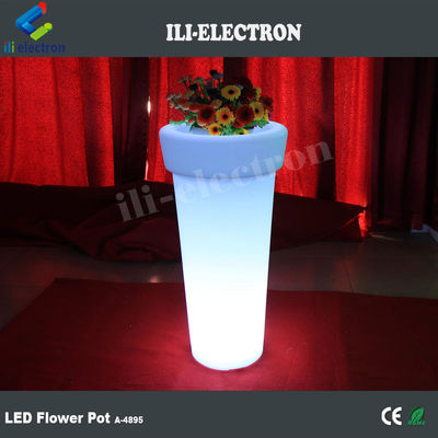 Hoog ronde verlichte LED-plastic bloempot / bloemplant