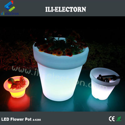 Kleurrijke verlichting LED Plastic bloemenplanter voor tuinversiering