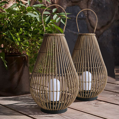 Landschapslampen voor buiten Rattan Geweven lamp Oplaadbare hanger