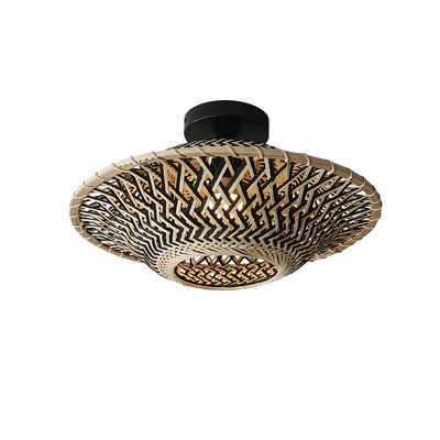 Ronde bamboe hanglamp, geweven plafondlamp voor binnenverlichting