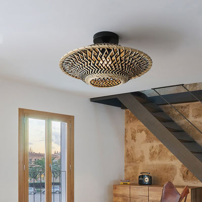 Ronde bamboe hanglamp, geweven plafondlamp voor binnenverlichting