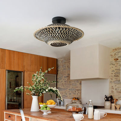 Ronde bamboe hanglamp, geweven plafondlamp voor binnenverlichting