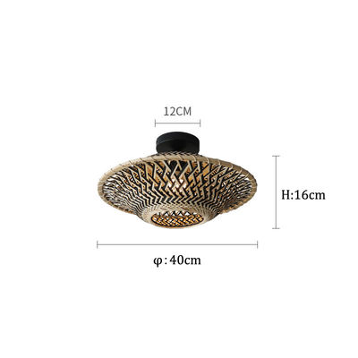 Ronde bamboe hanglamp, geweven plafondlamp voor binnenverlichting
