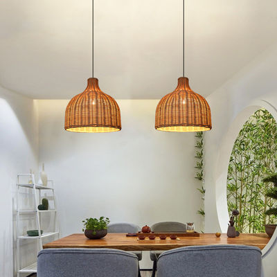 Bamboe rotan hanger lampen Ronde vorm voor binnenverlichting