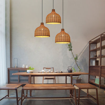 Bamboe rotan hanger lampen Ronde vorm voor binnenverlichting