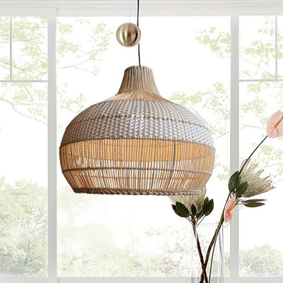 Bamboe rotan hanglamp, Wicker plafondlamp voor binnenhuisversiering