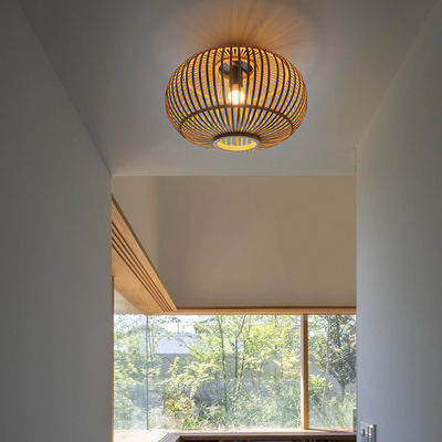 Op maat gemaakte wicker lamp schaduw hanger voor binnen gang plafond