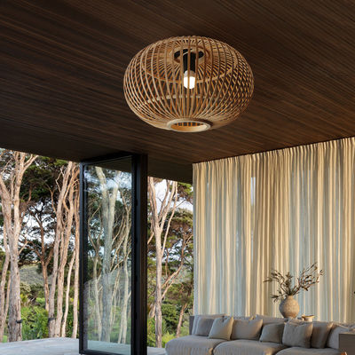 Op maat gemaakte wicker lamp schaduw hanger voor binnen gang plafond