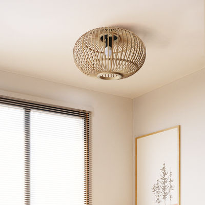 Op maat gemaakte wicker lamp schaduw hanger voor binnen gang plafond