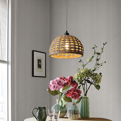 Vintage creatieve bamboe rotan lamp schaduw voor binnen eetkamer