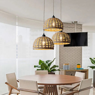 Vintage creatieve bamboe rotan lamp schaduw voor binnen eetkamer