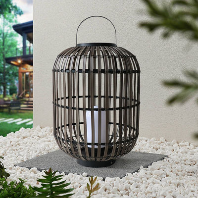 Decoratieve Rattan Outdoor Lantern, geweven Rattan Lamp 3500K Voor de Atmosfeer