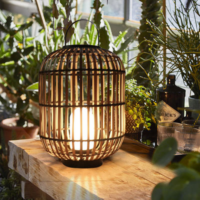 Decoratieve Rattan Outdoor Lantern, geweven Rattan Lamp 3500K Voor de Atmosfeer