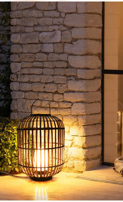 Decoratieve Rattan Outdoor Lantern, geweven Rattan Lamp 3500K Voor de Atmosfeer