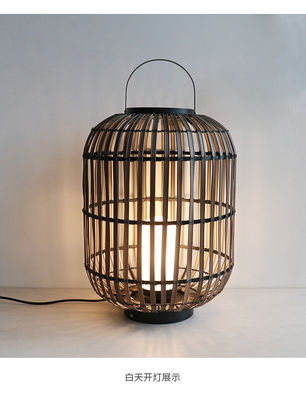 Decoratieve Rattan Outdoor Lantern, geweven Rattan Lamp 3500K Voor de Atmosfeer