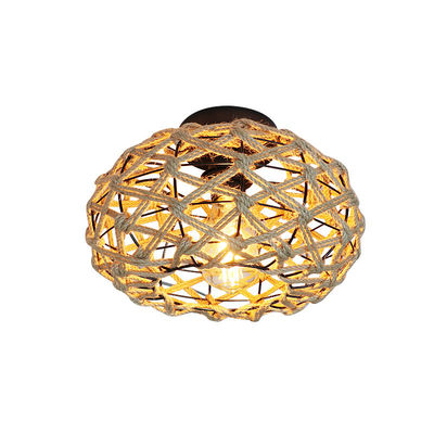 Creatieve hanglamp voor het balkon Retro hennep touw plafondlamp