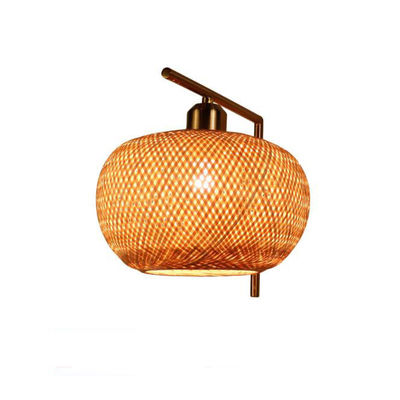 Handgemaakte Rattan wandlampen, 3500K Wicker Rattan Lamp Switch Control