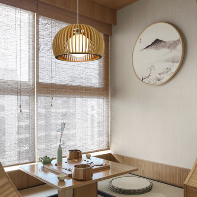 Moderne massief houten kroonluchter, hanger rotan licht voor restaurant woonkamer
