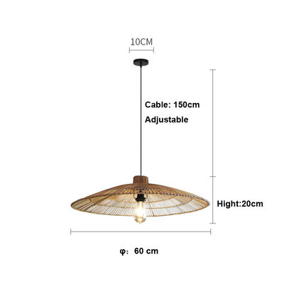 Op maat gemaakte rattan hanger lichtkroonluchter voor homestay zen theekamer