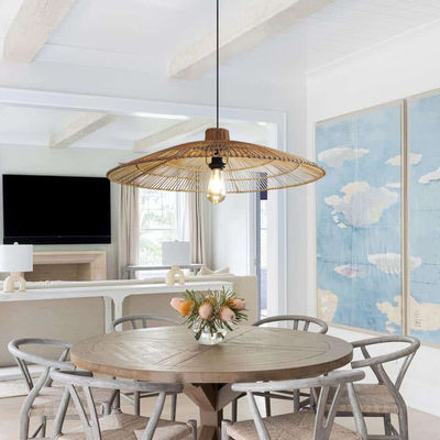 Op maat gemaakte rattan hanger lichtkroonluchter voor homestay zen theekamer