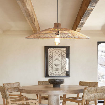Op maat gemaakte rattan hanger lichtkroonluchter voor homestay zen theekamer
