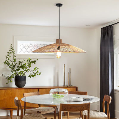 Op maat gemaakte rattan hanger lichtkroonluchter voor homestay zen theekamer