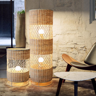 Handgemaakte Led rotan wicker vloerlamp Voor woonkamer decoratie