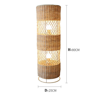 Handgemaakte Led rotan wicker vloerlamp Voor woonkamer decoratie