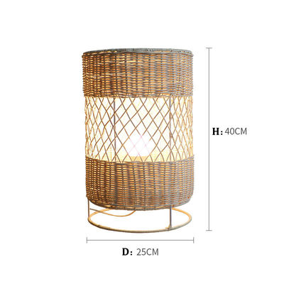 Handgemaakte Led rotan wicker vloerlamp Voor woonkamer decoratie