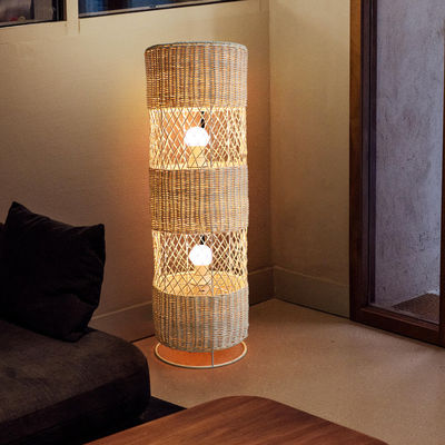 Handgemaakte Led rotan wicker vloerlamp Voor woonkamer decoratie