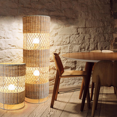 Handgemaakte Led rotan wicker vloerlamp Voor woonkamer decoratie
