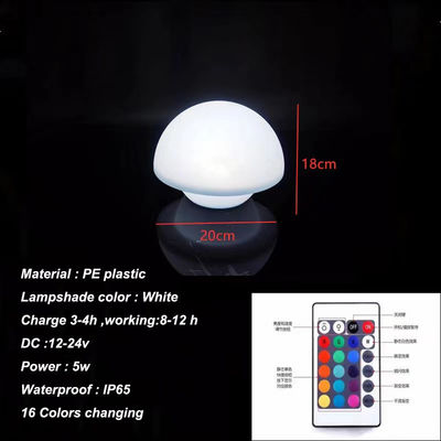 Mushroom Design Glow Tafellamp Oplaadbaar 4100K Neutraal Wit