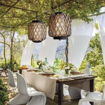 Decoratieve hanger lamp, kleine buiten rattan kandelaar waterdicht