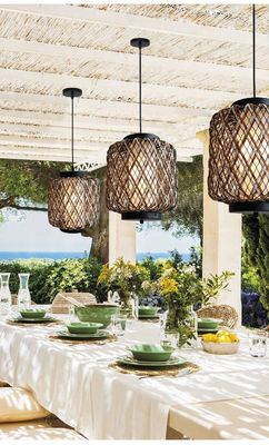 Decoratieve hanger lamp, kleine buiten rattan kandelaar waterdicht