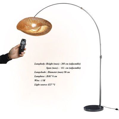 Verduisterbare LED-Rattan-Bamboe-Light Shade Wicker-Switch Control