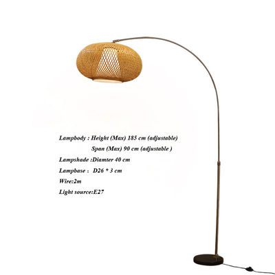 Verduisterbare LED-Rattan-Bamboe-Light Shade Wicker-Switch Control