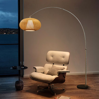 Verduisterbare LED-Rattan-Bamboe-Light Shade Wicker-Switch Control