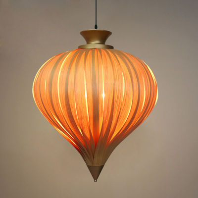Houten hanglampjes - Hangende veneer lantaarns - Led Creative Wood lantaarns