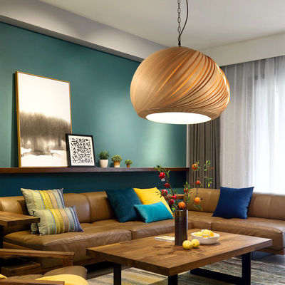 Nordic kroonluchter woonkamerlamp creatieve handgemaakte houten hanglamp