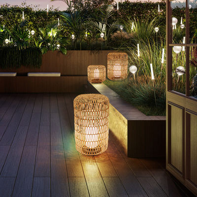 Buitengras van rotan Tuinlantaarns IP44 waterbestendig voor hotel