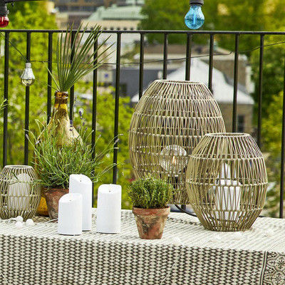 Ip44 LED Rattan Staande Lamp Schaduw Voor Tuin Zwembad