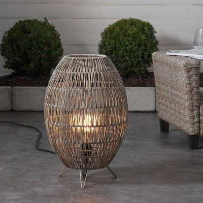 Ip44 LED Rattan Staande Lamp Schaduw Voor Tuin Zwembad