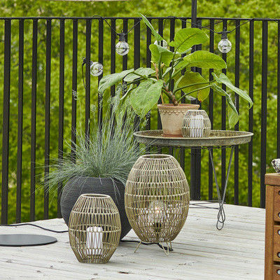 Ip44 LED Rattan Staande Lamp Schaduw Voor Tuin Zwembad
