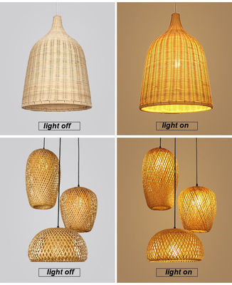 Handgemaakte moderne kunst hanger lichten bamboe lamp restaurant hotel rattan kandelaar rattan hanger licht