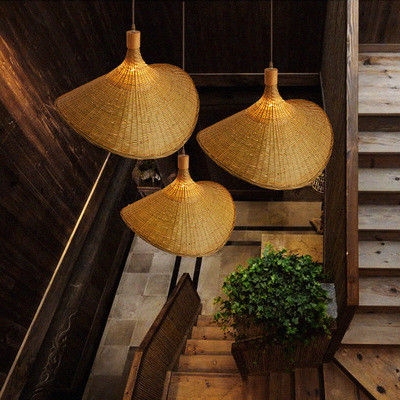 Creatief Rattan Hangertje Licht Grote Straw Hat Stijl 3500K Warm Wit CCT